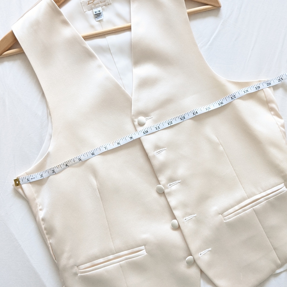 Ivory Silk Suit Vest Size M